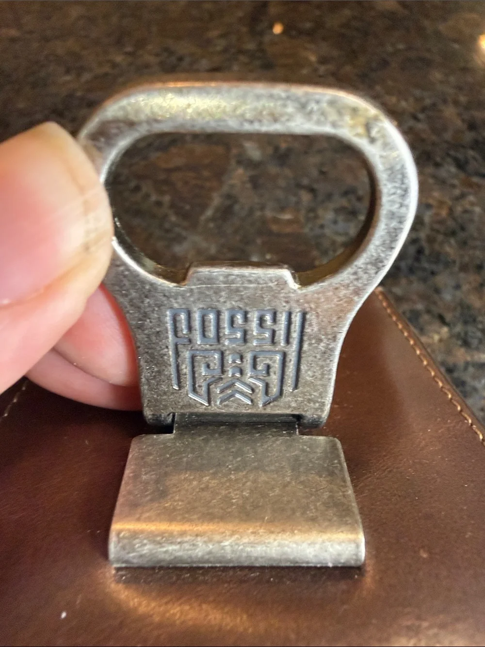 Fossil leather card